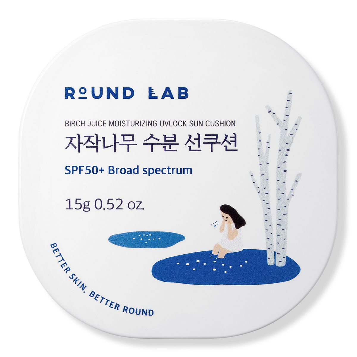 ROUND LAB BIRCH JUICE MOISTURIZING UVLOCK SUN CUSHION SPF50+ BROAD SPECTRUM 0.52 oz