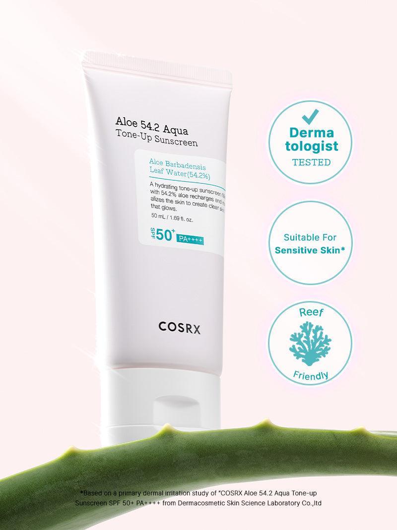 COSRX Aloe 54.2 Aqua Tone-Up Sunscreen SPF50+ PA++++ 1.69 oz